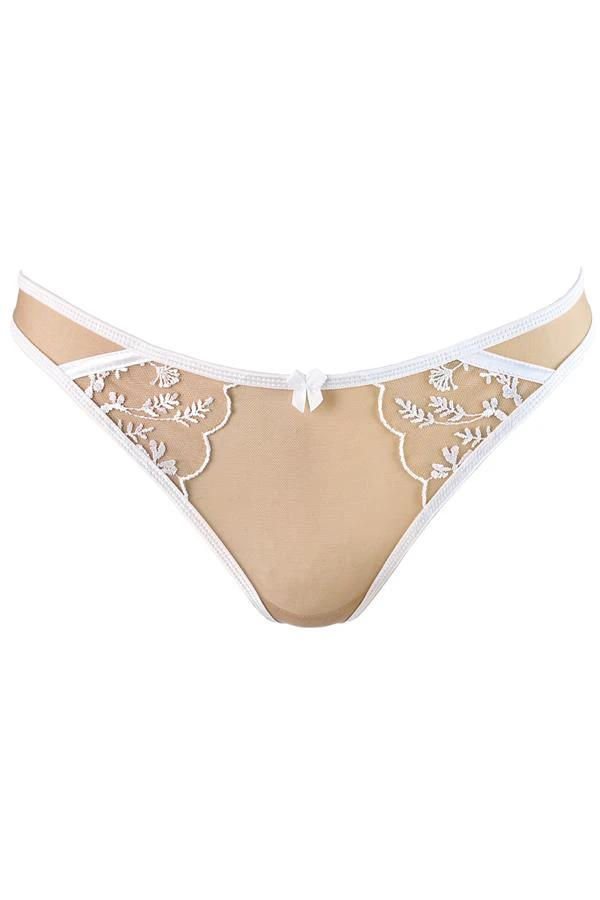 Sheer Mesh Thong Panty Axami Enigma White by Axami Lingerie