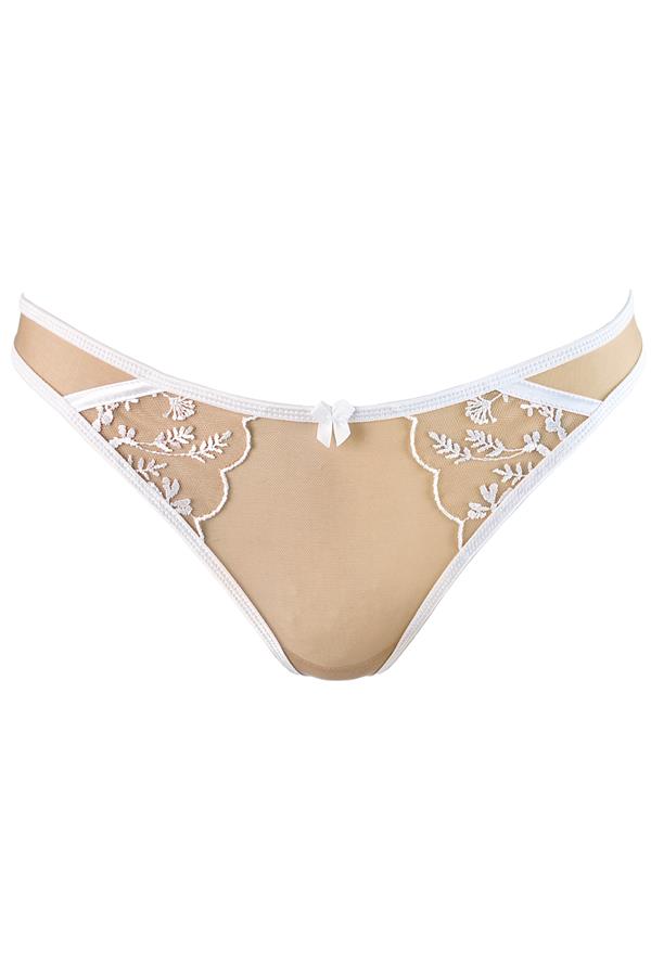 Axami Enigma White Sheer Mesh Thong Panty-2