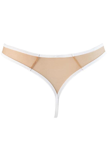 Sheer Mesh Thong Panty Axami Enigma White by Axami Lingerie