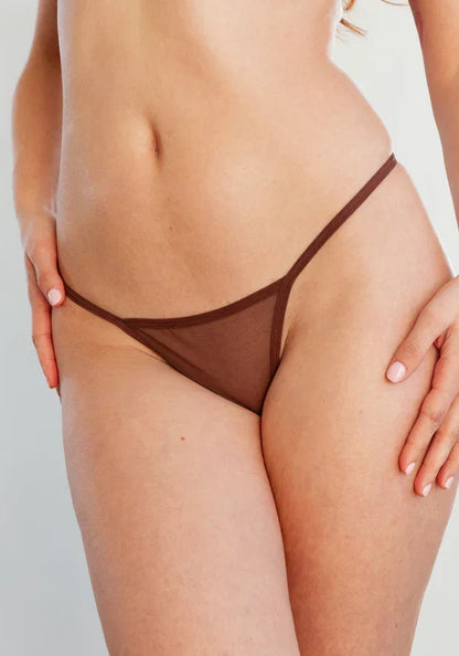 Blush The Mesh Cocoa Sheer G-String Panty