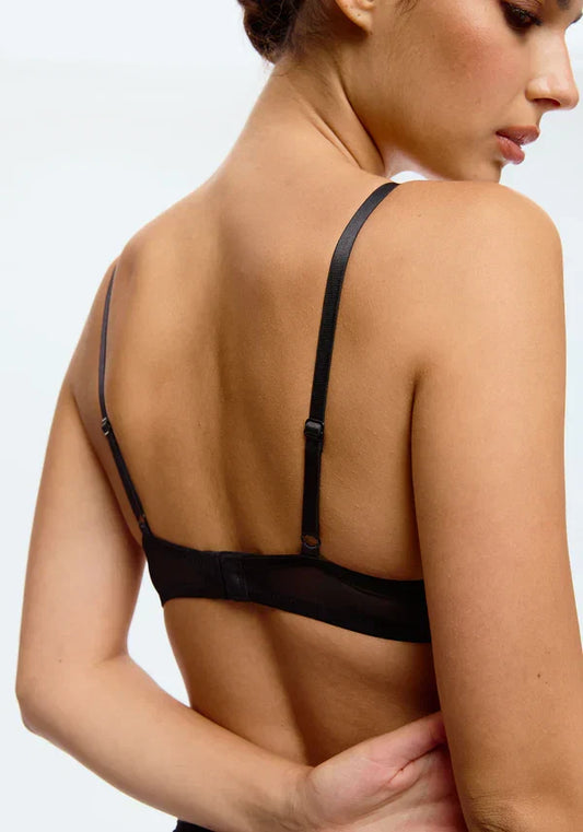 Blush Lotus Black Sheer Mesh Underwire Bra