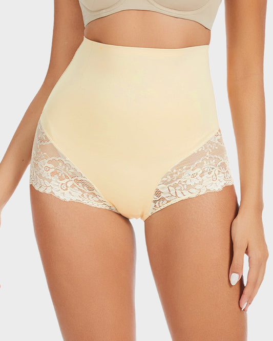 Smooth High-Waisted Sheer Lace Sculpting Brief (4 Pack)
