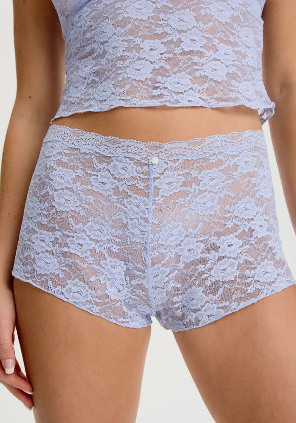 Blush Rosette Lavande Soft Mesh Lace Shorts