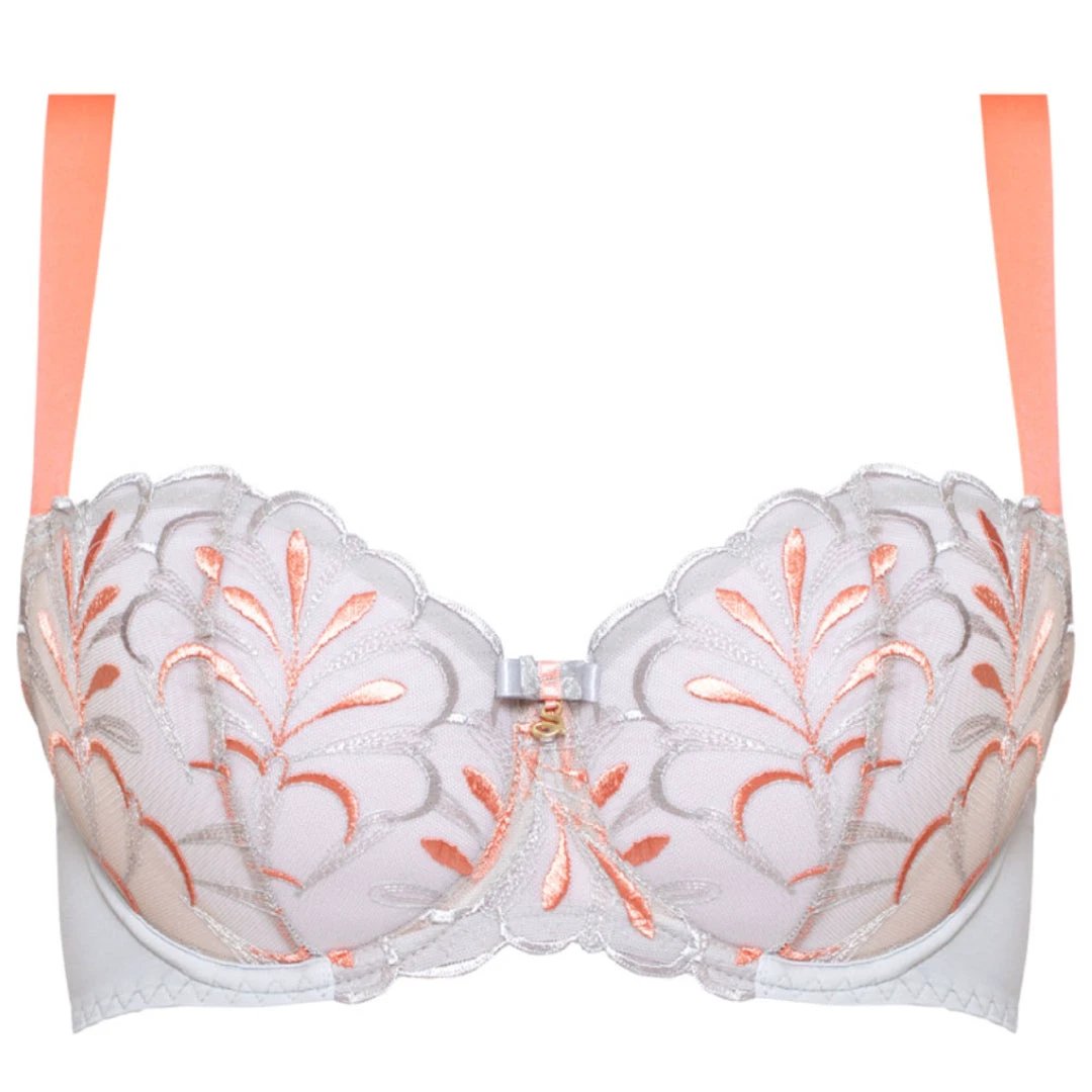 Sheer Mesh Embroidered Balconette Bra Sweet by Samanta Lingerie