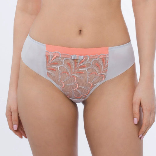 Sheer Mesh Tulle Embroidered Tanga Panty Sweet by Samanta Lingerie