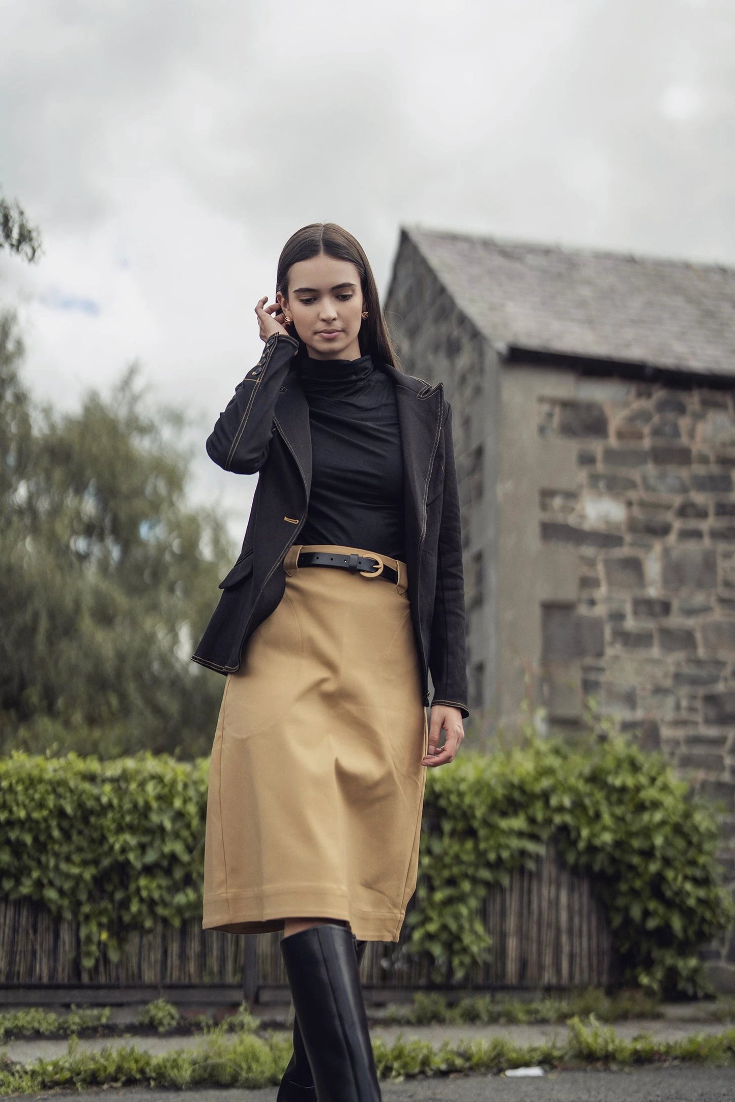 Basic A-Line Skirt-Trench by HAILEY