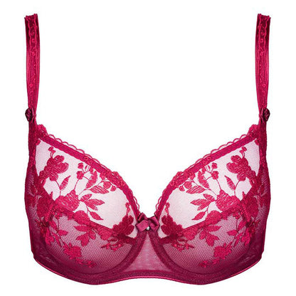 Sheer Mesh Embroidery Underwire Bra Tango