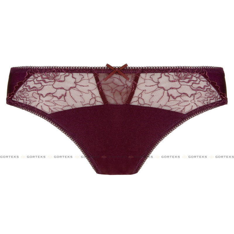 Gorteks Pamela Aubergine Semi Sheer Thong Panty