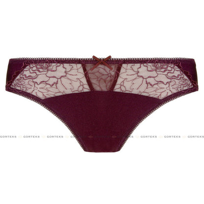 Gorteks Pamela Aubergine Semi Sheer Thong Panty
