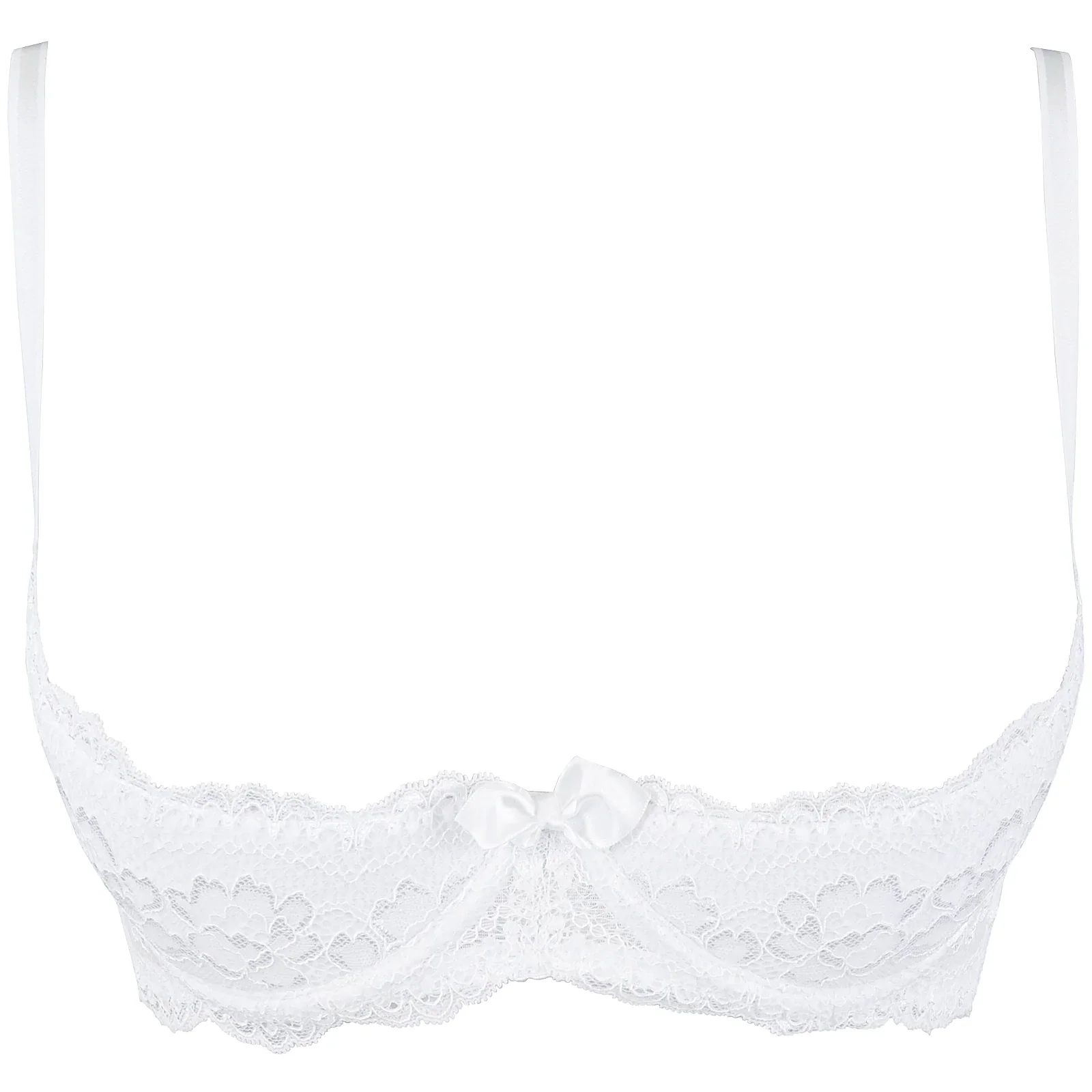 Axami Love Cave White Open Cup Lace Bra-4