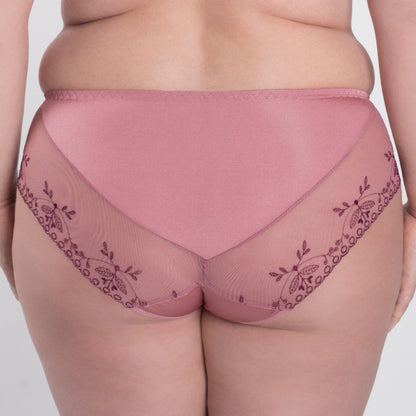 Samanta Viola Rose Sheer Mesh Tulle Embroidered Brief Panty