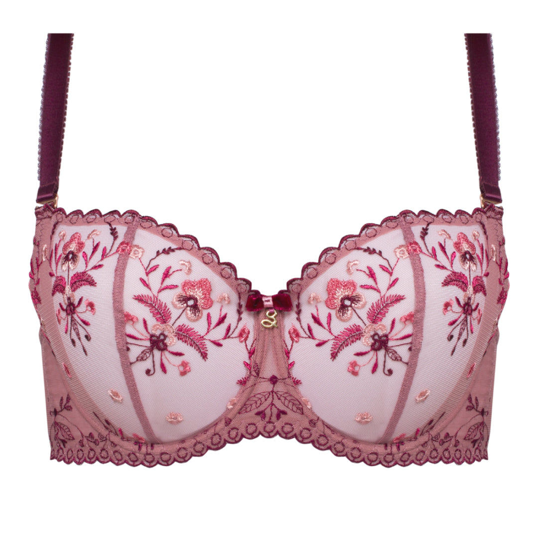 Genevieve Lustre Embroidered Lace Balconette Bra