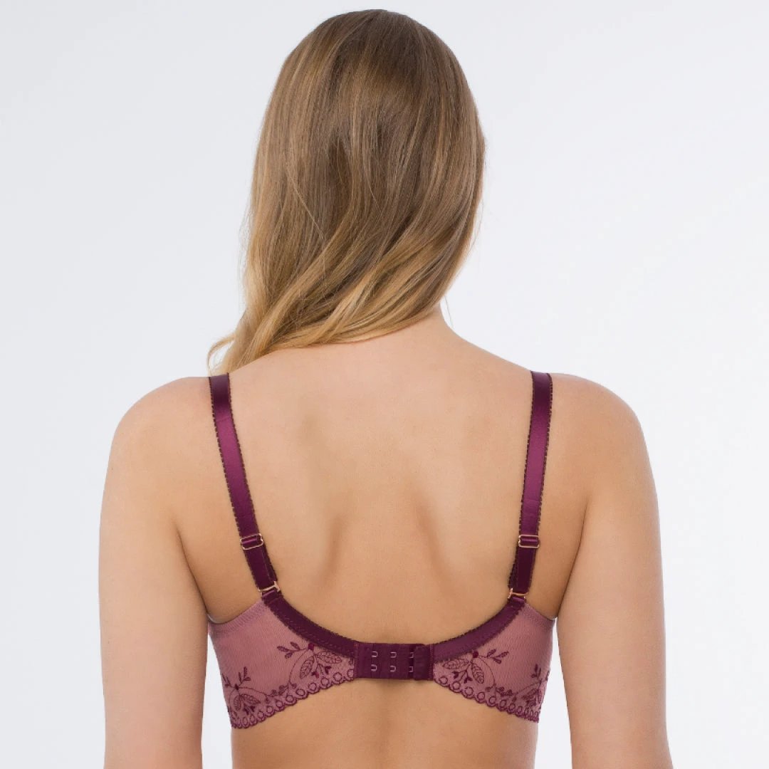 Sheer Mesh Embroidered Full Cup Bra Viola by Samanta Lingerie
