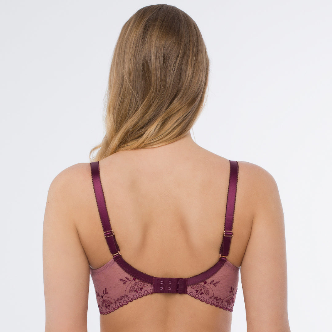 Samanta Viola Rose Sheer Mesh Embroidered Underwire Bra