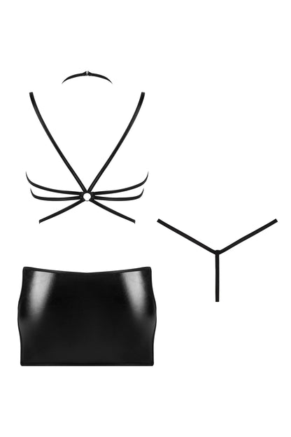 Beauty Night Eclipse Wetlook Cut-Out Mini Dress