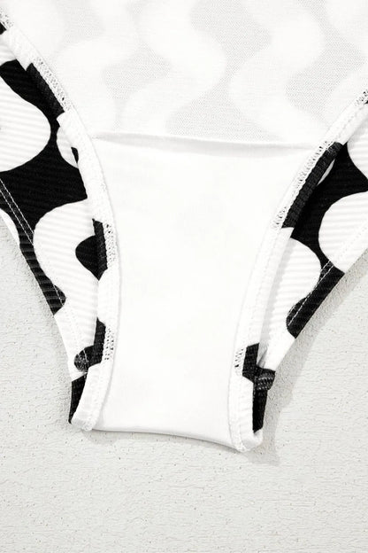 Tied Front Contrast Striped One-Piece Swimsuit by Trendsi