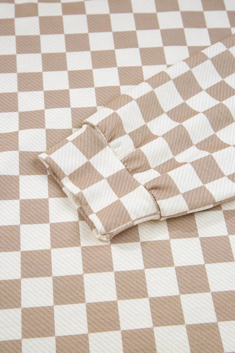 Checkered Long Sleeve Top and Skirt Two-Piece Set by Trendsi