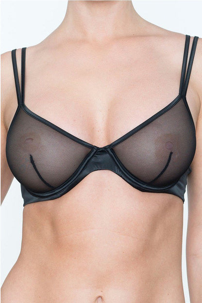 Addiction Glamour Sheer Demi Cup Wire Bra
