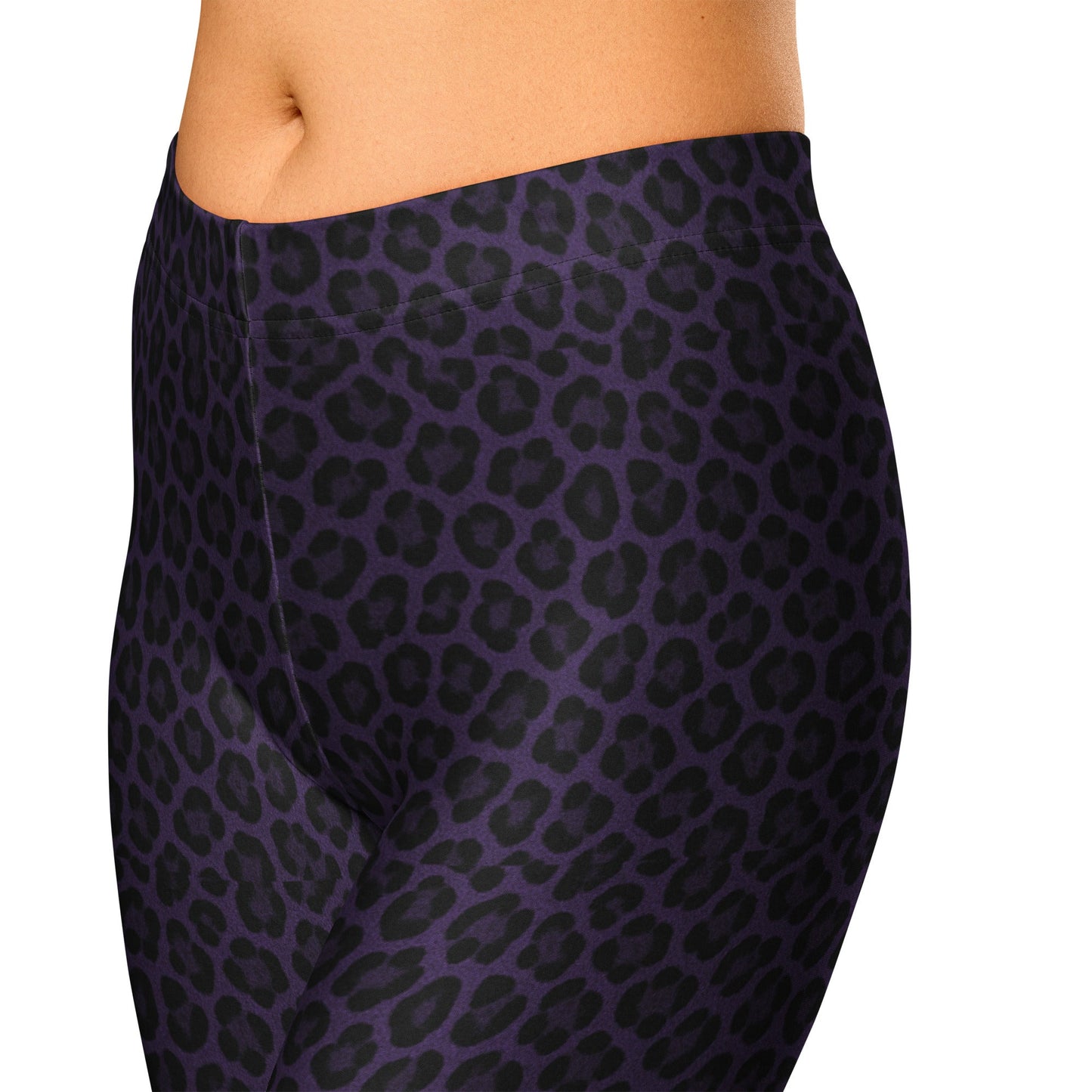 Purple Panther Print Capri Leggings