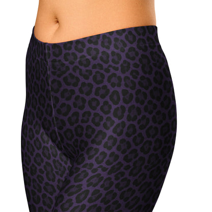 Purple Panther Print Capri Leggings
