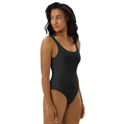 Black Panther Print One-Piece Swimsuit