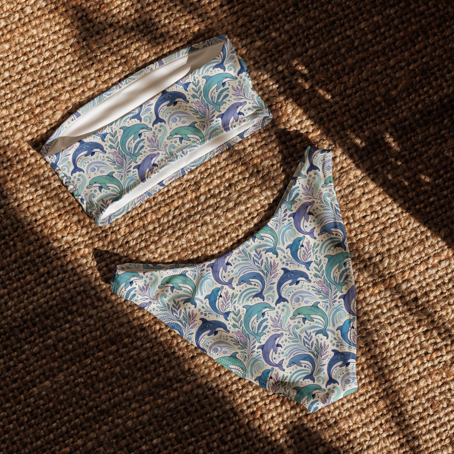 Dolphin Print Recycled Bandeau Bikini Set