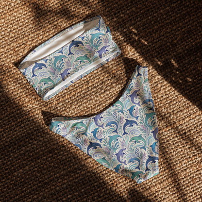 Dolphin Print Recycled Bandeau Bikini Set