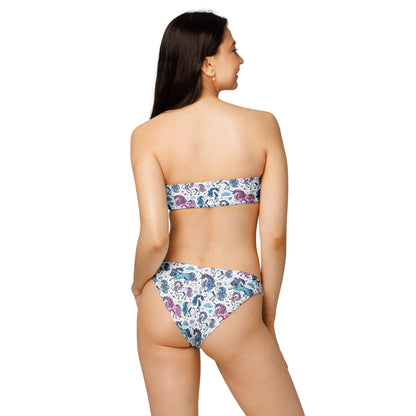 Unicorn Print Recycled Bandeau Bikini Set