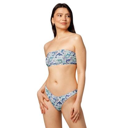 Dolphin Print Recycled Bandeau Bikini Set