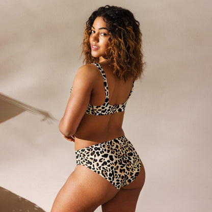 Leopard Print Recycled High-Waisted Bikini Set