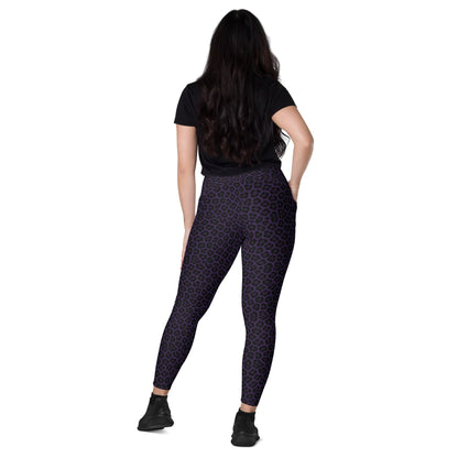Purple Panther Print Leggings with Pockets