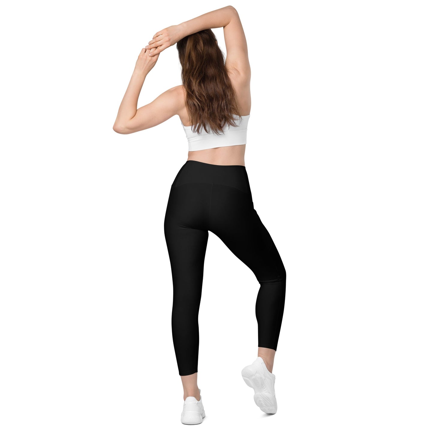 Solid Black Recycled Leggings with Pockets