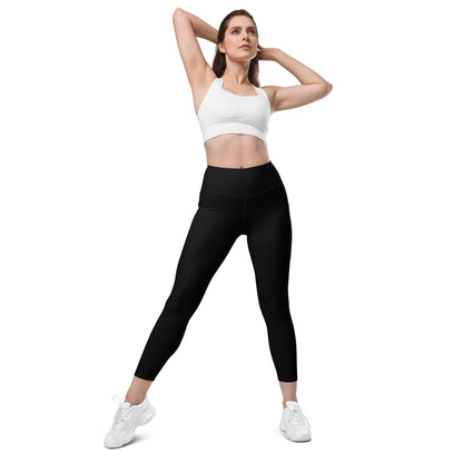 Solid Black Recycled Leggings with Pockets