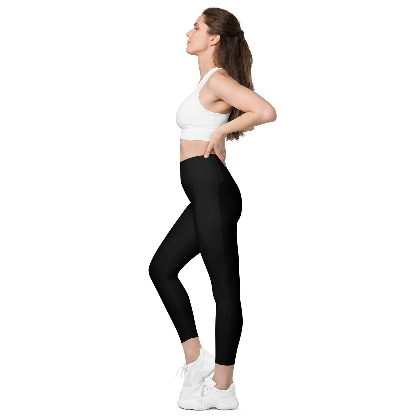 Solid Black Recycled Leggings with Pockets