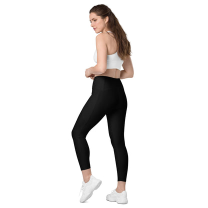 Solid Black Recycled Leggings with Pockets