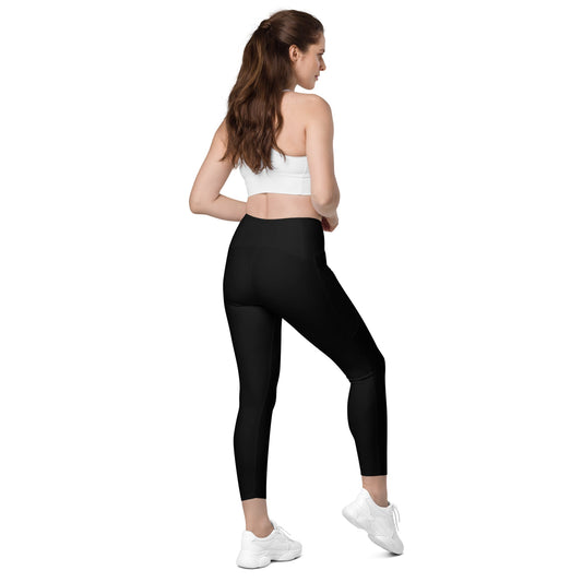 Solid Black Recycled Leggings with Pockets