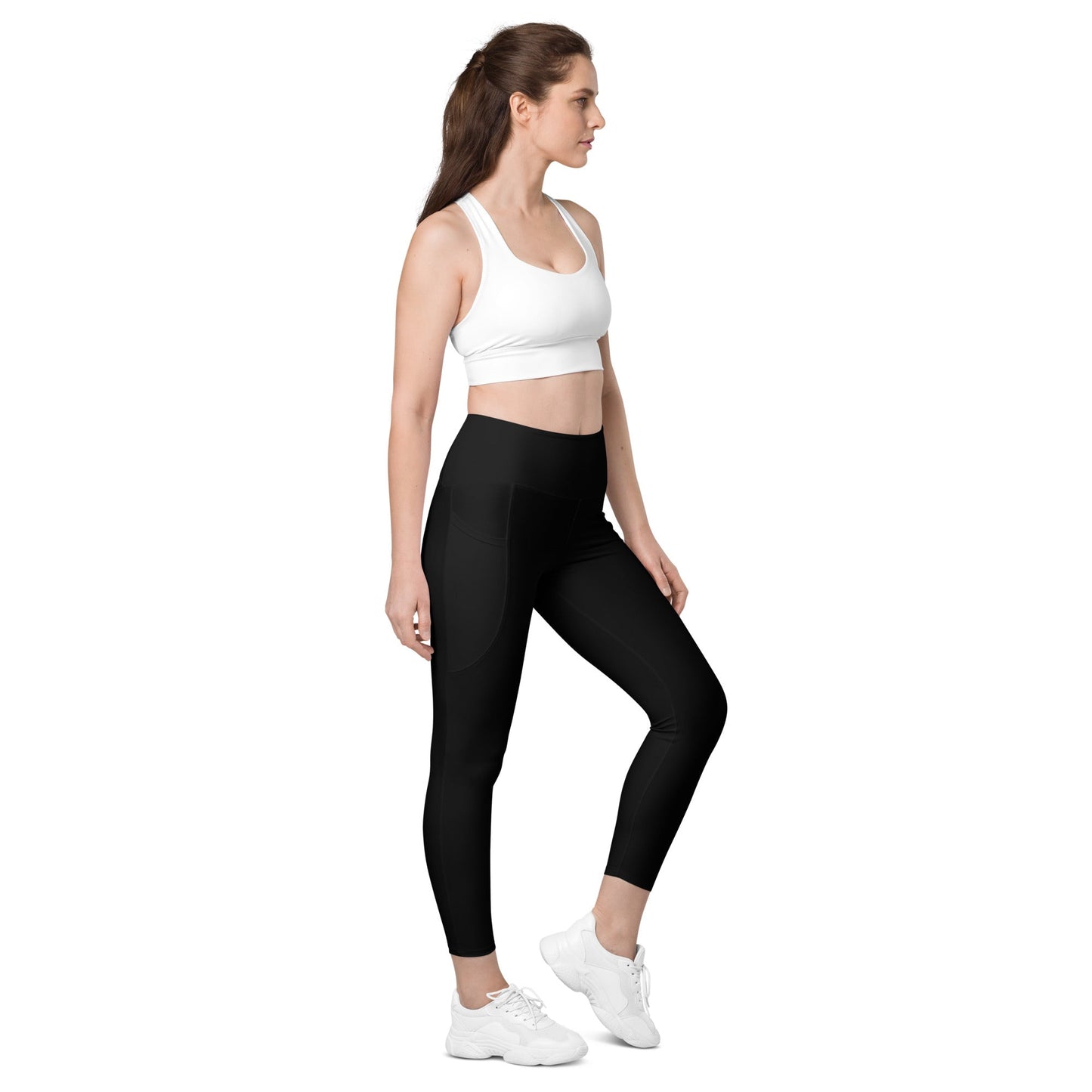 Solid Black Recycled Leggings with Pockets