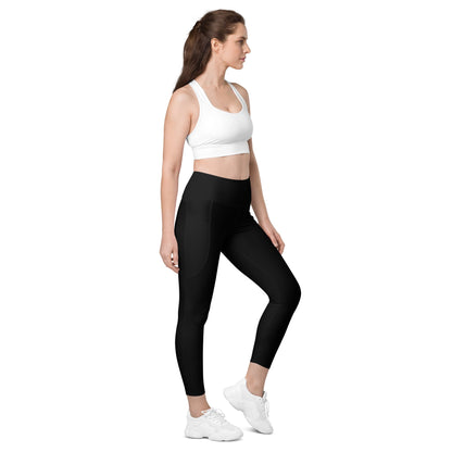 Solid Black Recycled Leggings with Pockets