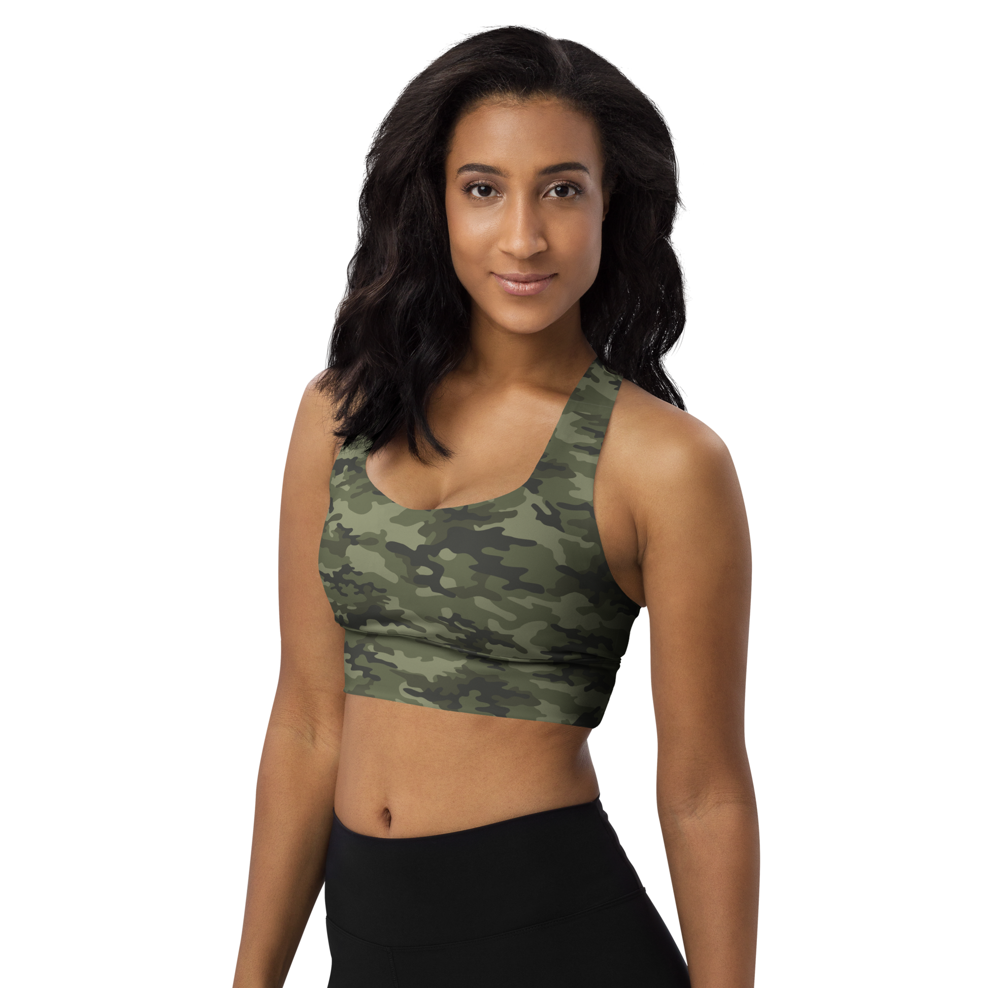 The Casual Camo Company Longline Sports Bra by K-LINE GEAR LLC