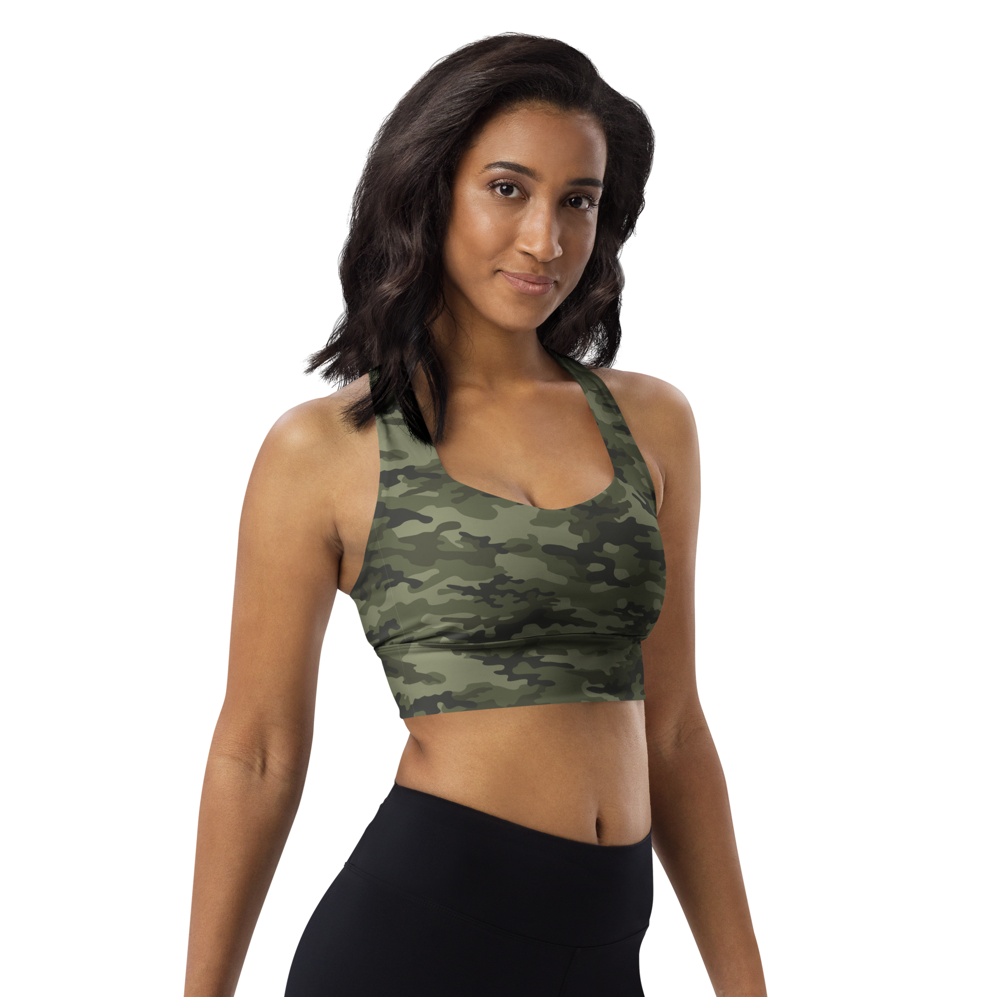 The Casual Camo Company Longline Sports Bra by K-LINE GEAR LLC