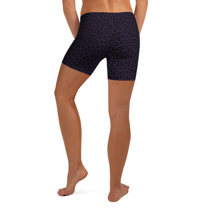 Purple Panther Print Athletic Shorts
