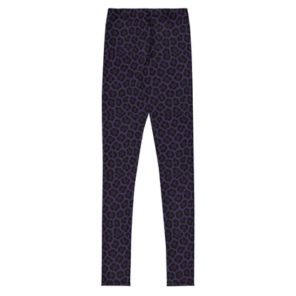 Purple Panther Print Youth Leggings