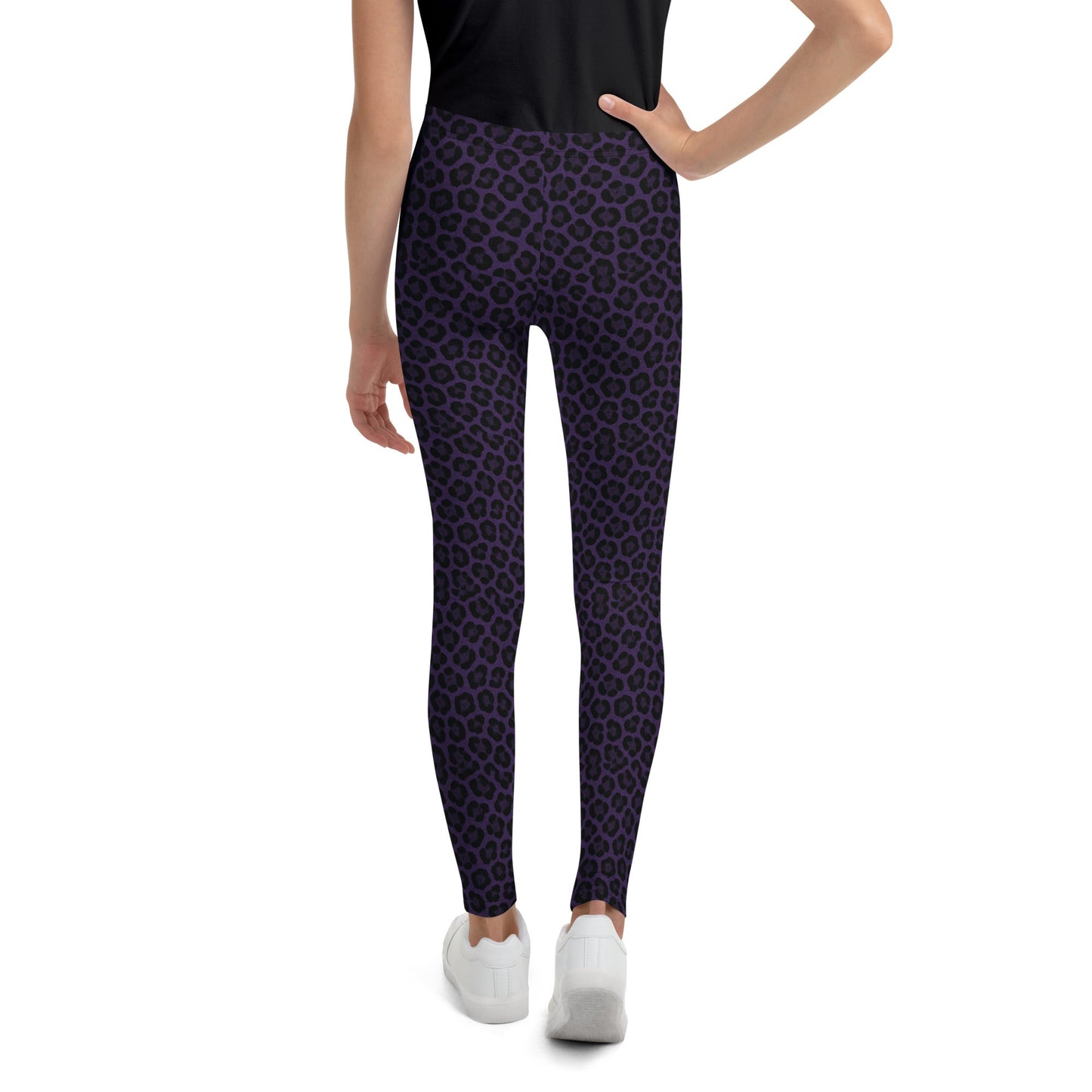 Purple Panther Print Youth Leggings