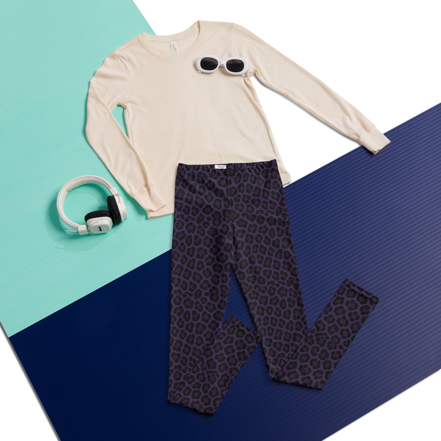 Purple Panther Print Youth Leggings