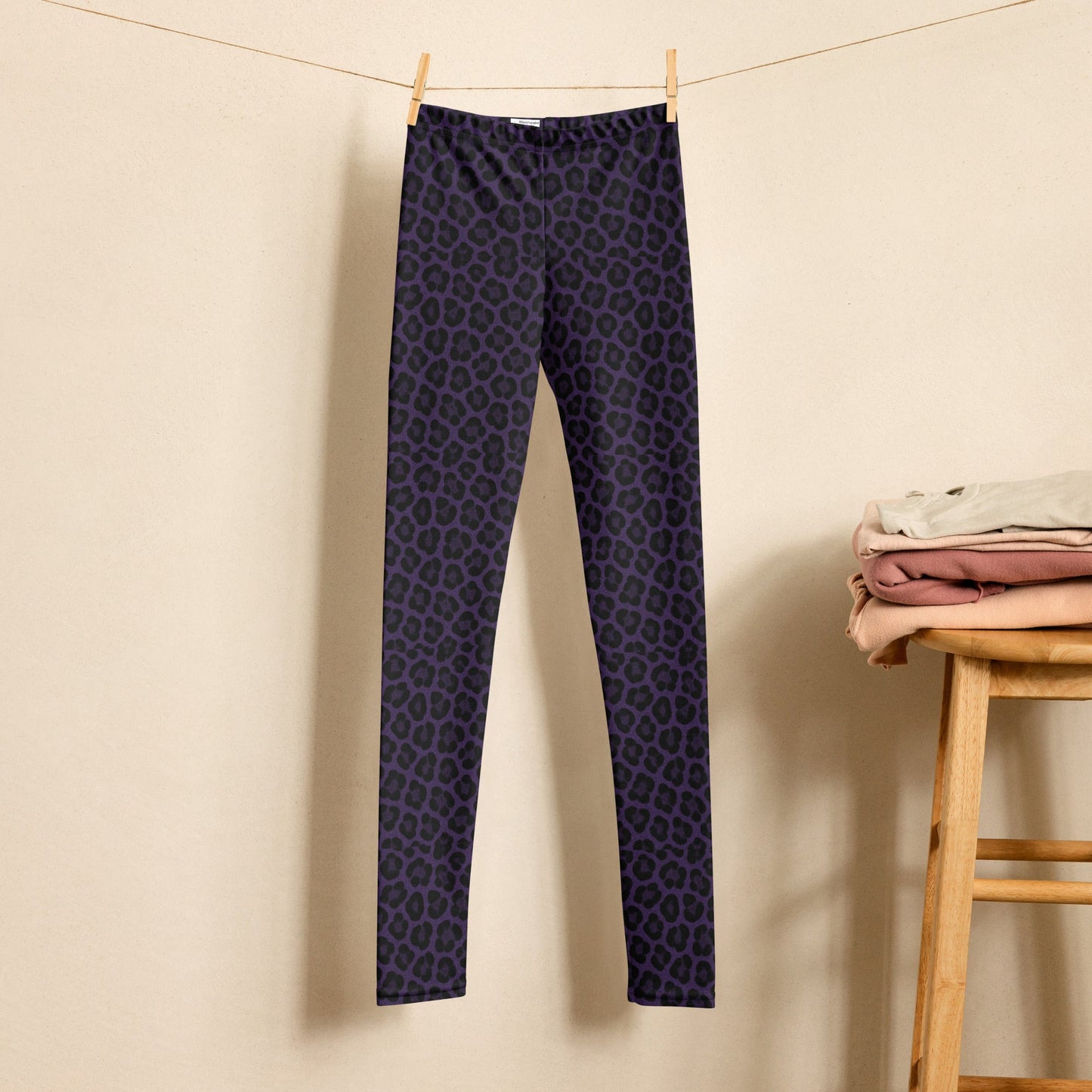 Purple Panther Print Youth Leggings