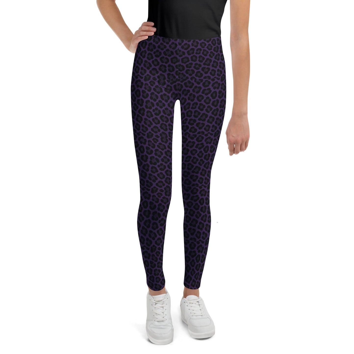 Purple Panther Print Youth Leggings