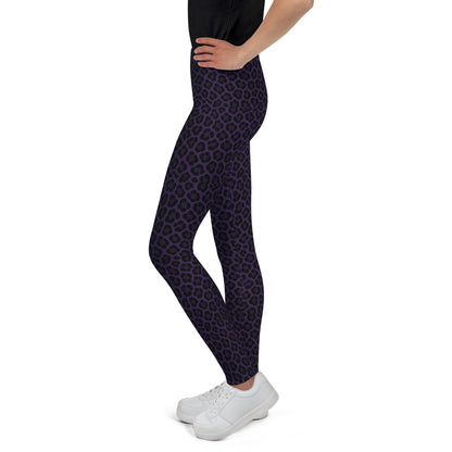 Purple Panther Print Youth Leggings