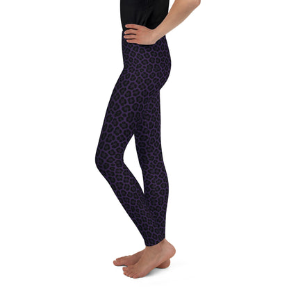 Purple Panther Print Youth Leggings