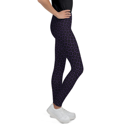 Purple Panther Print Youth Leggings