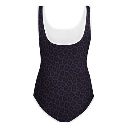 Purple Panther Print One-Piece Youth Swimsuit